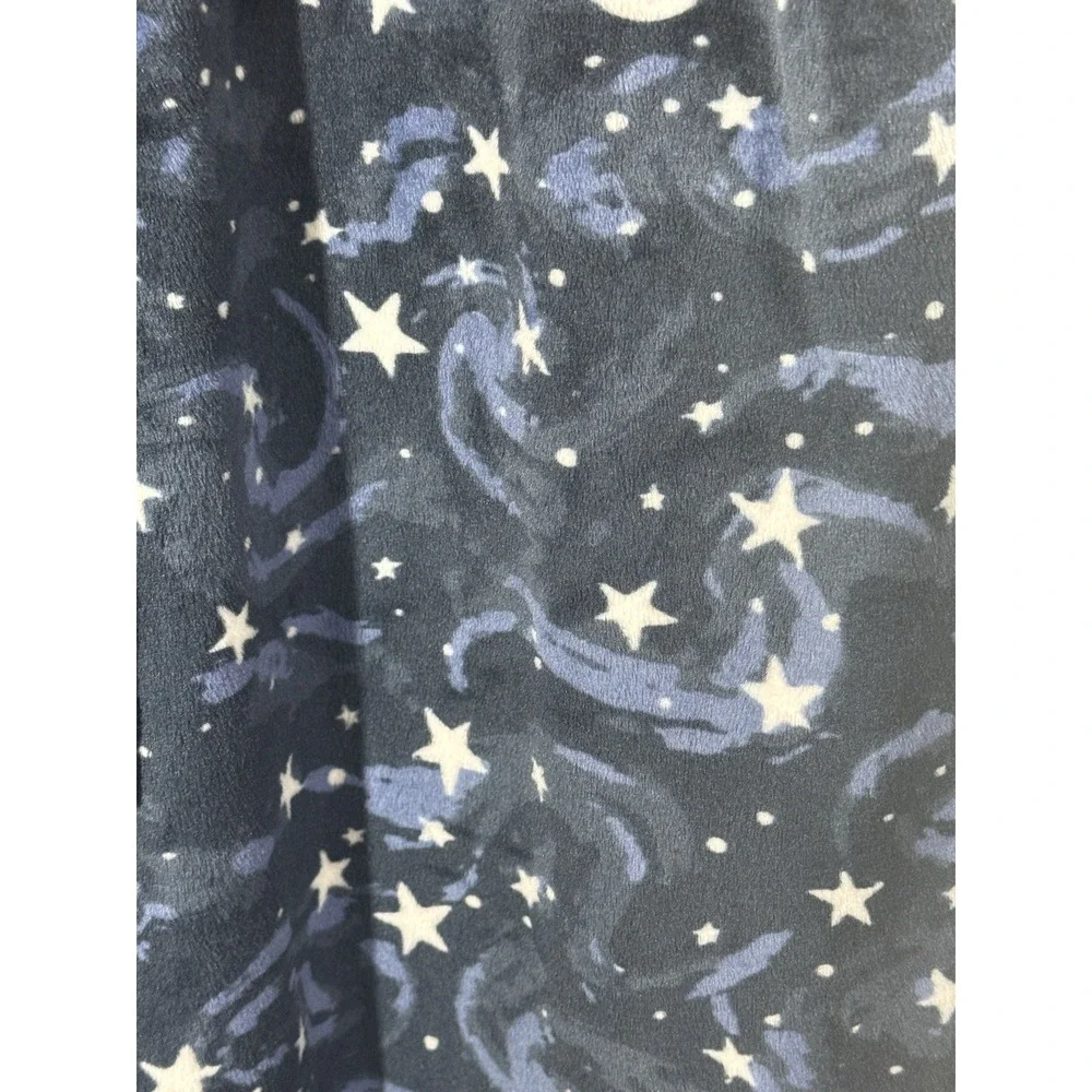 Croft & Barrow Women's M Navy Velour Moon Stars 2 Piece Pajama Set Celestial